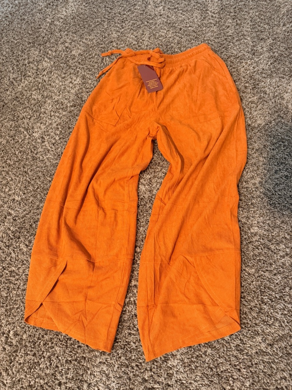 Amazon Orange Wide-Leg Track Pants